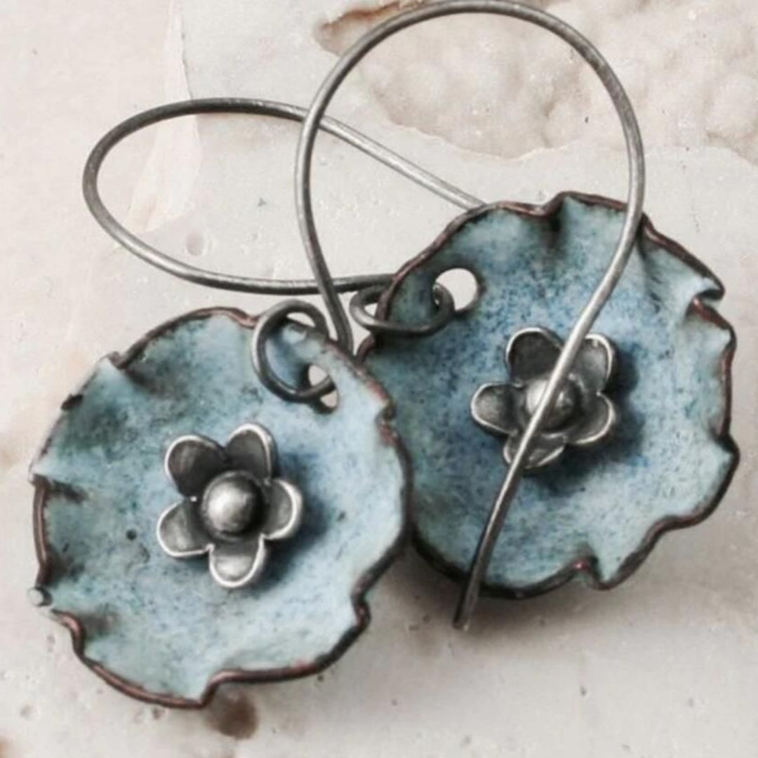 Künstlerische Retro Blume Lange Ohrringe frauen Mode