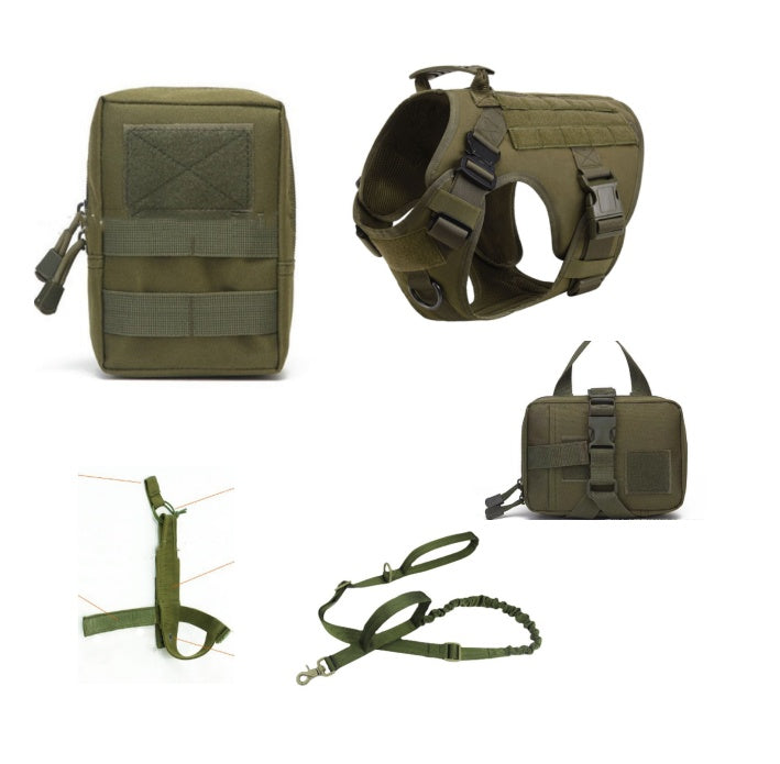 Tactical Dog Harness Pet German Shepherd K9 Training Vest Dog Harness And Leash Set For All Breeds Dogs - X2-Shopping