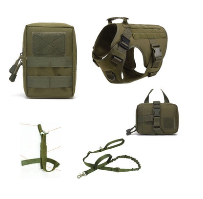 Tactical Dog Harness Pet German Shepherd K9 Training Vest Dog Harness And Leash Set For All Breeds Dogs - X2-Shopping
