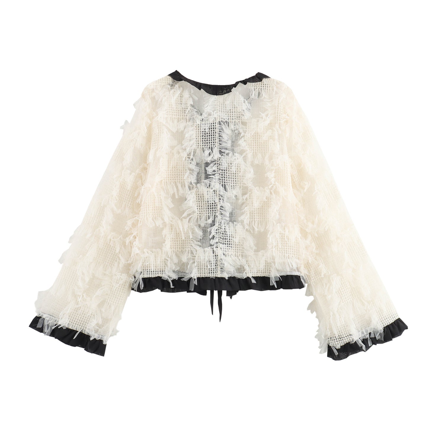 Classic Style Short Coat Lace-up Design Socialite Women