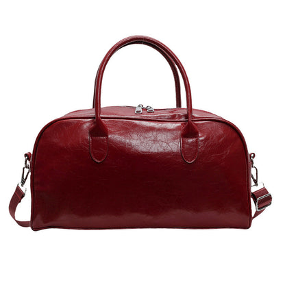 Travel Women's Lightweight Storage PU Leather Large Capacity Outing Luggage Bag