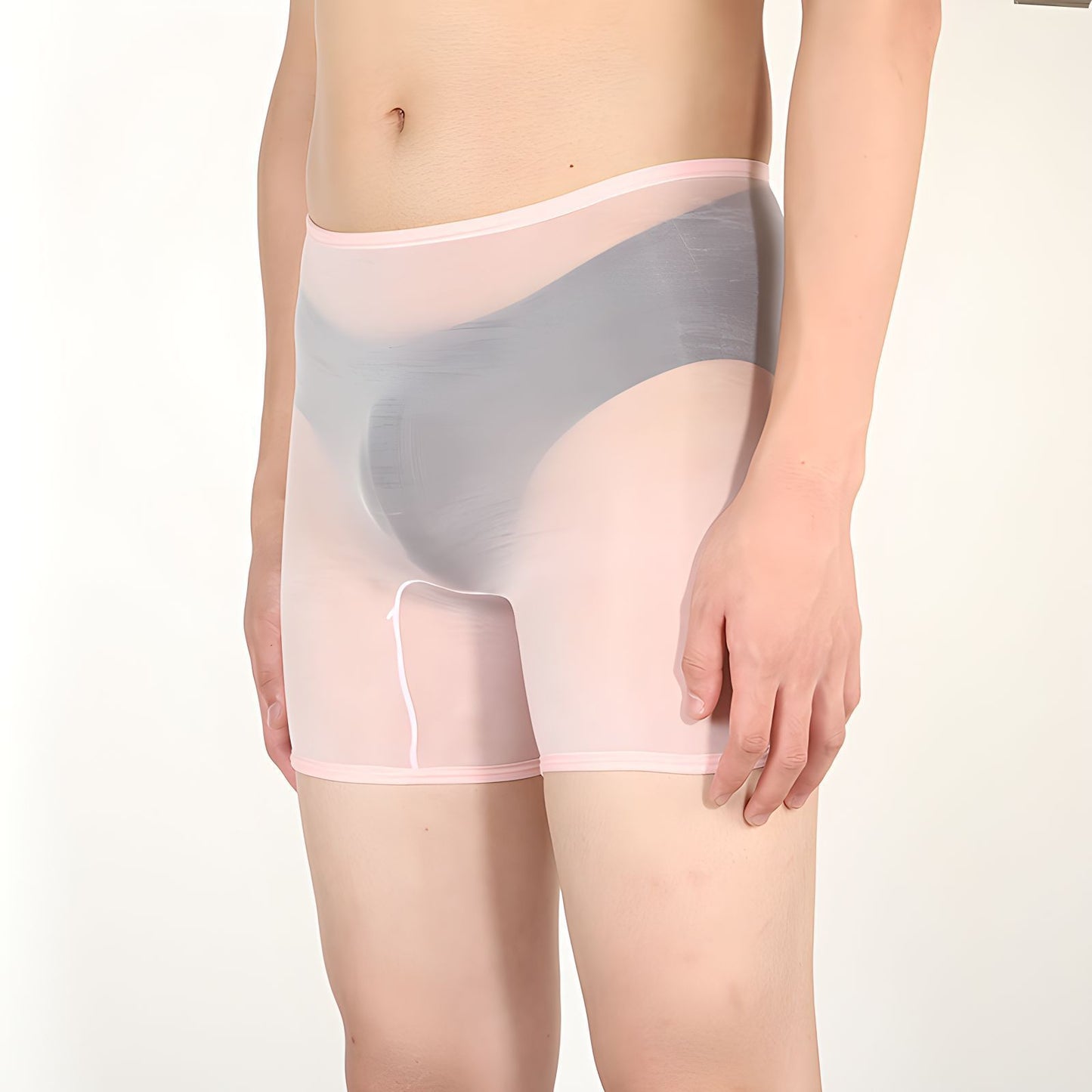 Men's Ultra-thin Shiny Stockings Transparent Bag Independent Warehouse Boxer Briefs