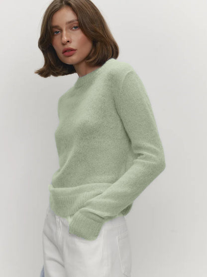 Sweater Blouse Women's Round Neck European And American Style See-through