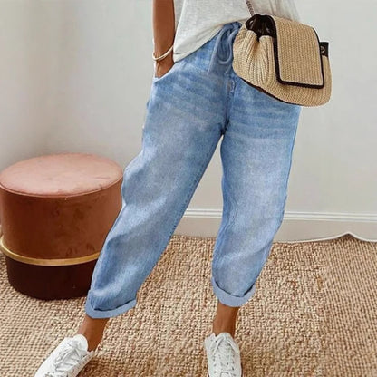 Women's Floral Print Fashion Graffiti Loose Pockets Casual Pants - X2-Shopping