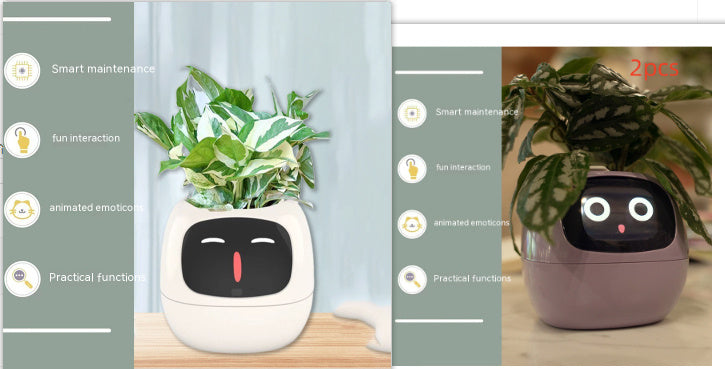 Smart Planter – Endloser Spaß – Über 49 ausdrucksstarke Ausdrücke – 7 intelligente Sensoren und KI-Chips machen das Pflanzenaufziehen einfach und unterhaltsam