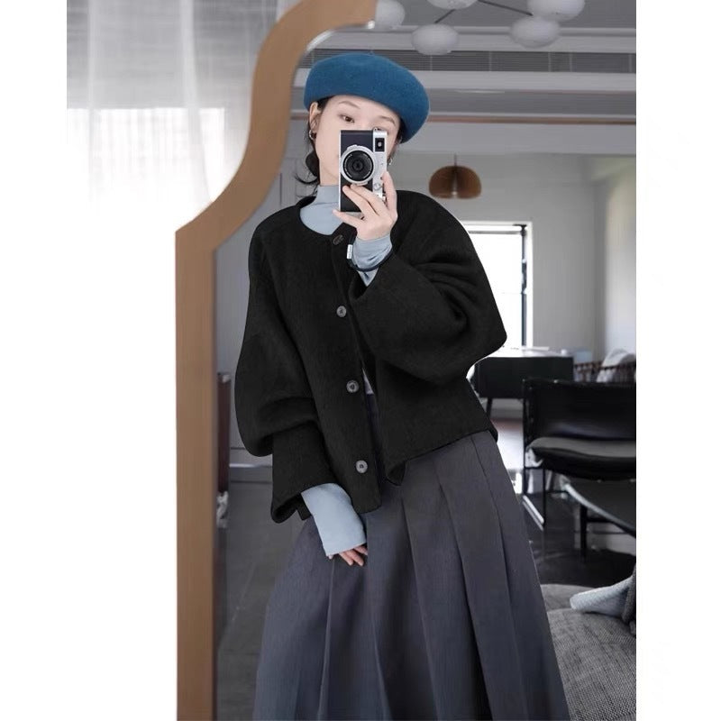 Gray Woolen Overcoat For Women