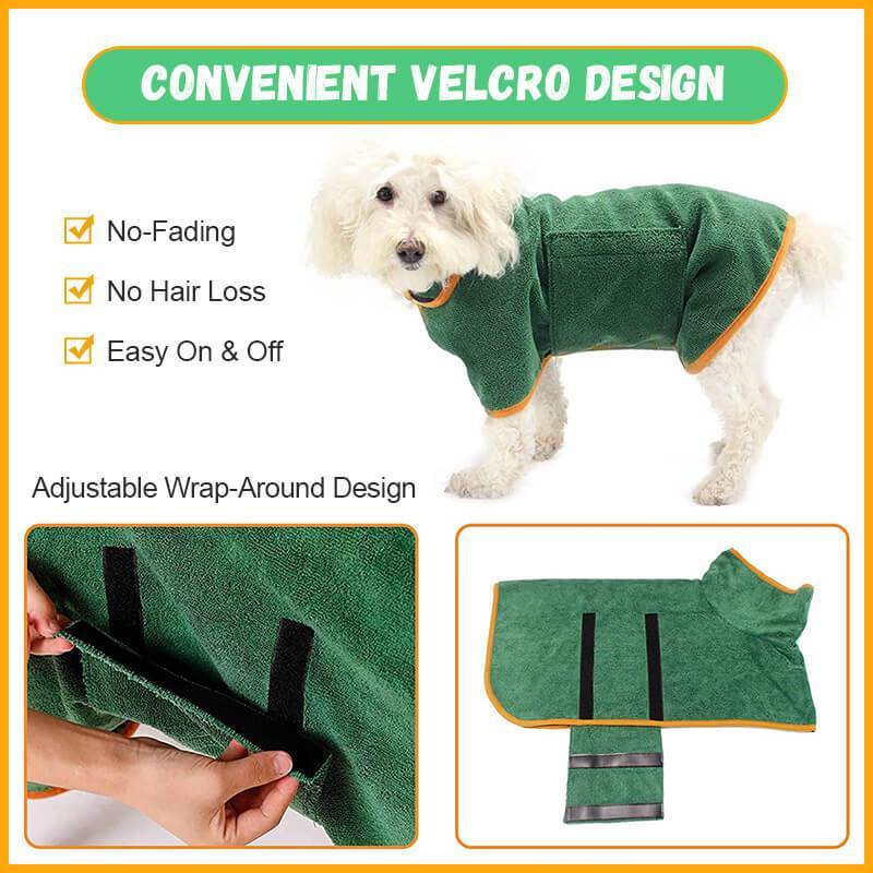 Absorbent Pet Bathrobe With Waist-wrapped Microfiber - X2-Shopping