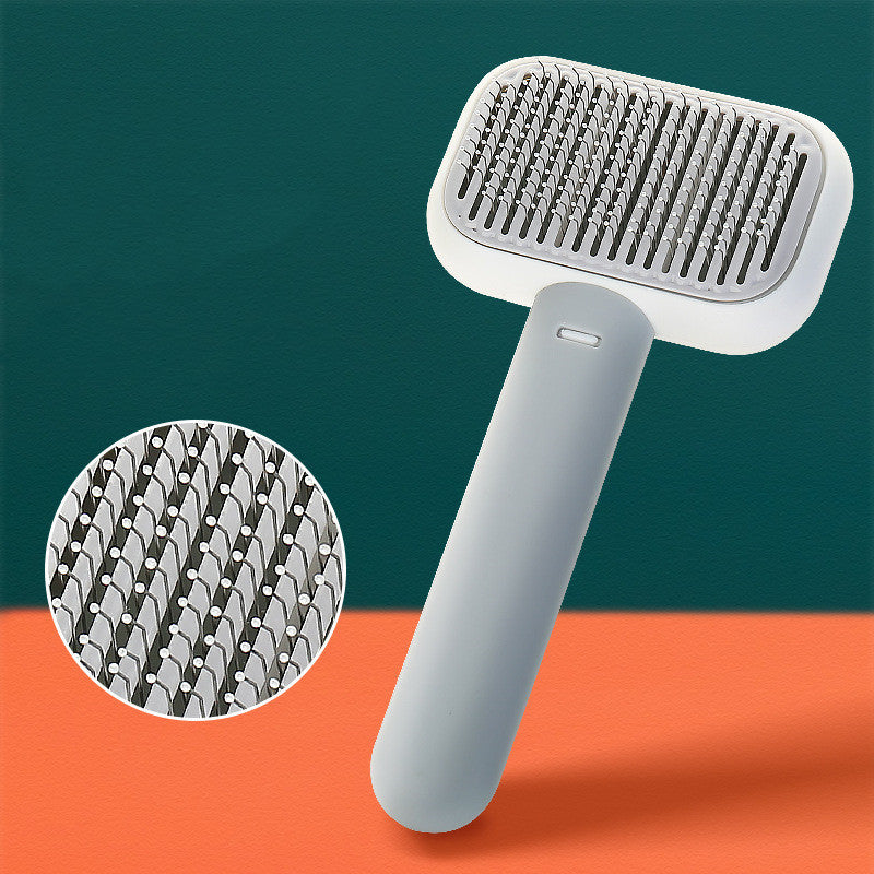 New Pet Cat Dog Hair Brush Hair Massage Comb Open-Knot Brush Grooming Cleaning Tool Stainless Steel Comb - X2-Shopping