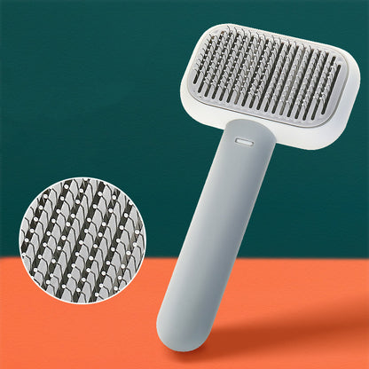 New Pet Cat Dog Hair Brush Hair Massage Comb Open-Knot Brush Grooming Cleaning Tool Stainless Steel Comb - X2-Shopping