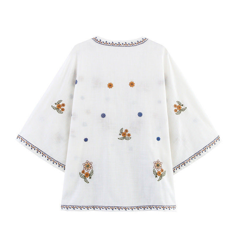European And American Style Fashionable Simple Embroidered Shirt