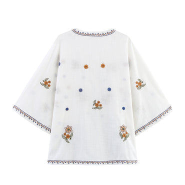 European And American Style Fashionable Simple Embroidered Shirt