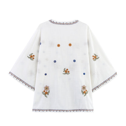 European And American Style Fashionable Simple Embroidered Shirt