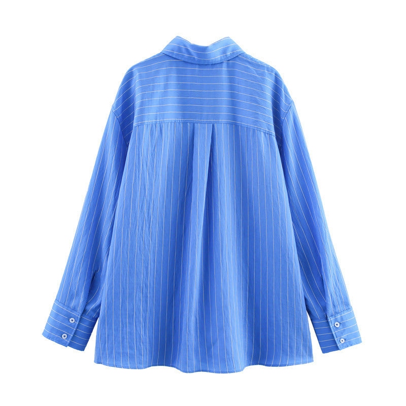 Loose Striped Shirt Pants Suit - X2-Shopping
