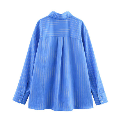 Loose Striped Shirt Pants Suit - X2-Shopping