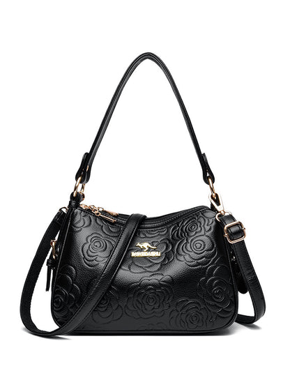 Soft Leather Textured Ethnic Style Simple Versatile Large Capacity Shoulder Messenger Bag