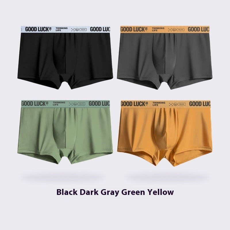 4er-Pack gestreifte nahtlose Herrenunterwäsche-Shorts