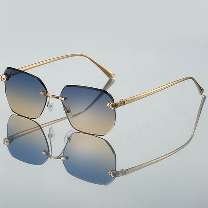 Frameless Trimming Leopard Head Sunglasses - X2-Shopping