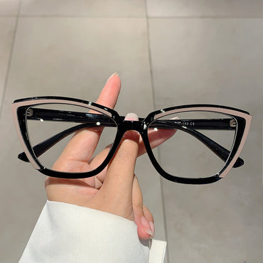 Set Up Anti Blue Light Colorful Cat Eye Flat Light Glasses Frame
