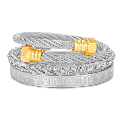 Titanium Steel Bracelet Suit Punk Creative Personality Roman
