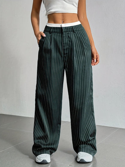 Stitching Suit Pants Simple Loose Drooping Straight-leg Pants - X2-Shopping