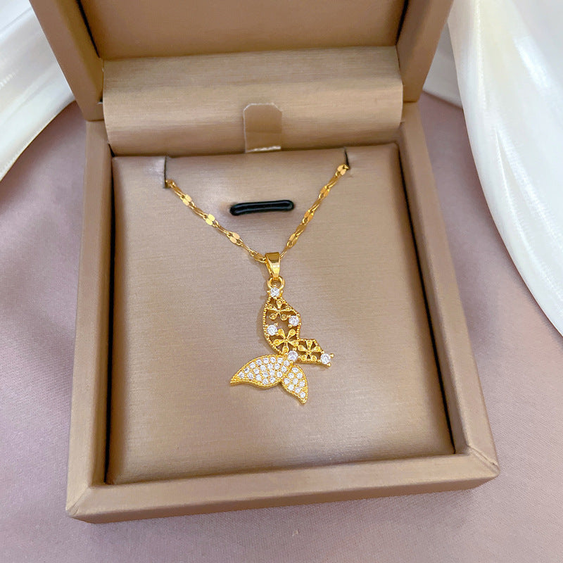 Women's Zircon Cute Butterfly Luxury Necklace