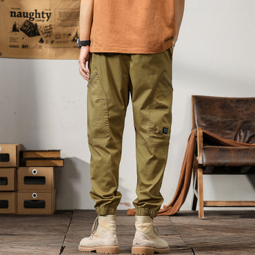 Men's New American Retro Overalls Hong Kong Style Trendy Brand Leisure Tappered Harem Pants