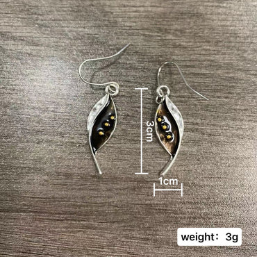 Vintage Original Ancient Silver Natural Leaf Earrings