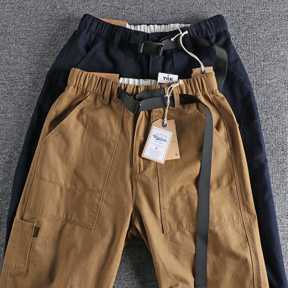 N I Buckle Belt Three-dimensional Cutting Workwear Casual Pants