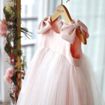Baby Mädchen Prinzessin Kleid Blumenmädchen Hochzeit Puffy Garn Kleid