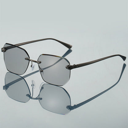 Frameless Trimming Leopard Head Sunglasses - X2-Shopping
