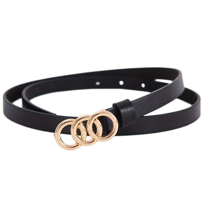 Women's Stylish Retro Minimalism 3-ring Thin Belt - X2-Shopping