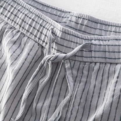 Simple Tether Casual Men's Contrast Color Striped Ankle-length Pants