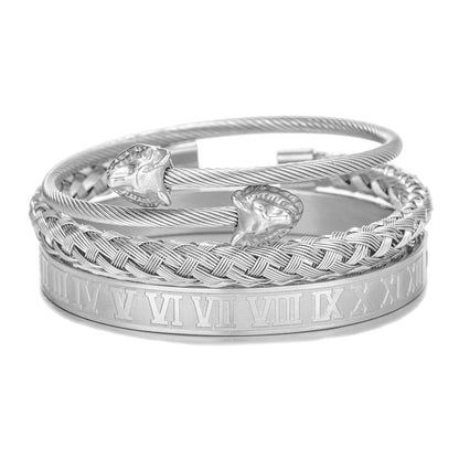 Titanium Steel Bracelet Suit Punk Creative Personality Roman