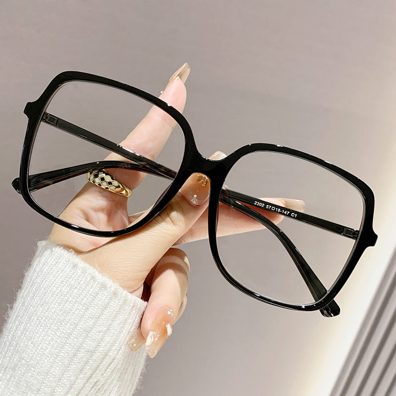 Plain Face Plain Glasses With No Diopters Vintage With Large Rims - X2-Shopping