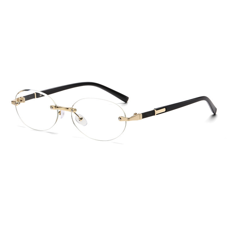 Trimming Oval Frame Sunglasses Frameless Hot Girl Sunglasses - X2-Shopping