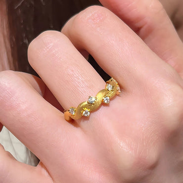 Retro Brushed Bright Star River Affordable Luxury Fashion Female Ring