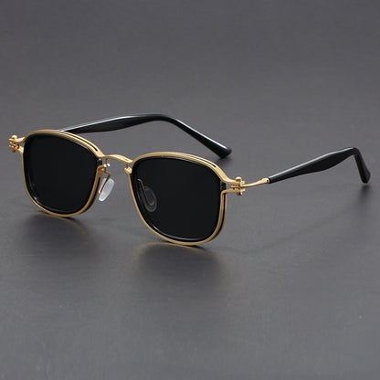 Plastic Metal Retro Square Frame Sunglasses