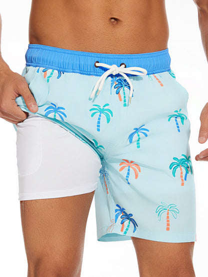 Summer Men's Fashion Vacation Beach Pants Milk Silk Lining