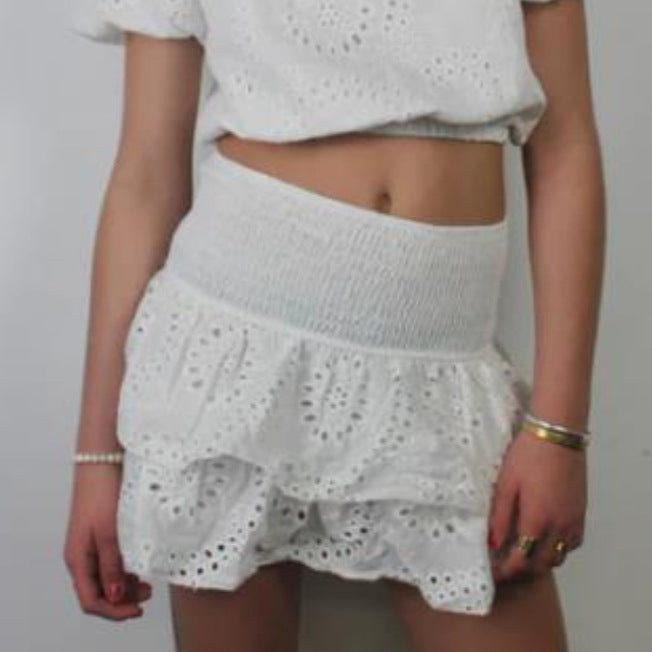 Women's Skirt Pleated Ruffle Print - X2-Shopping