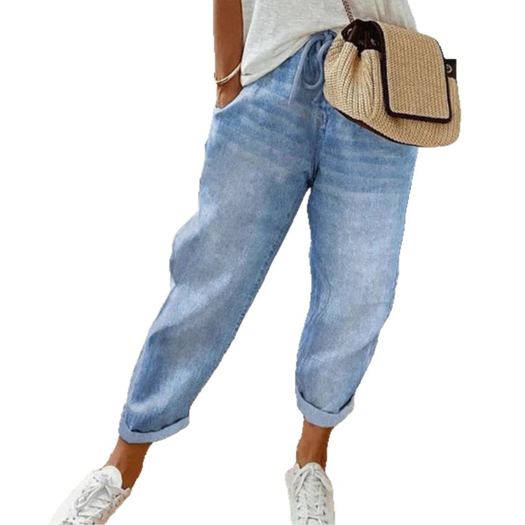 Women's Floral Print Fashion Graffiti Loose Pockets Casual Pants - X2-Shopping