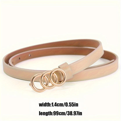 Women's Stylish Retro Minimalism 3-ring Thin Belt - X2-Shopping