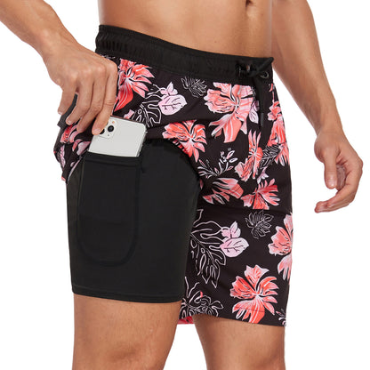 Summer Men's Fashion Vacation Beach Pants Milk Silk Lining