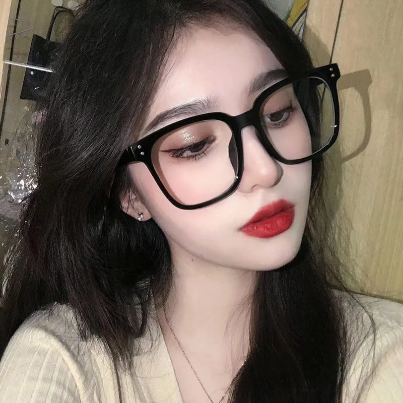 Internet Celebrity Vintage With Large Rims Glasses Women's Korean-style Ins Round Face - X2-Shopping