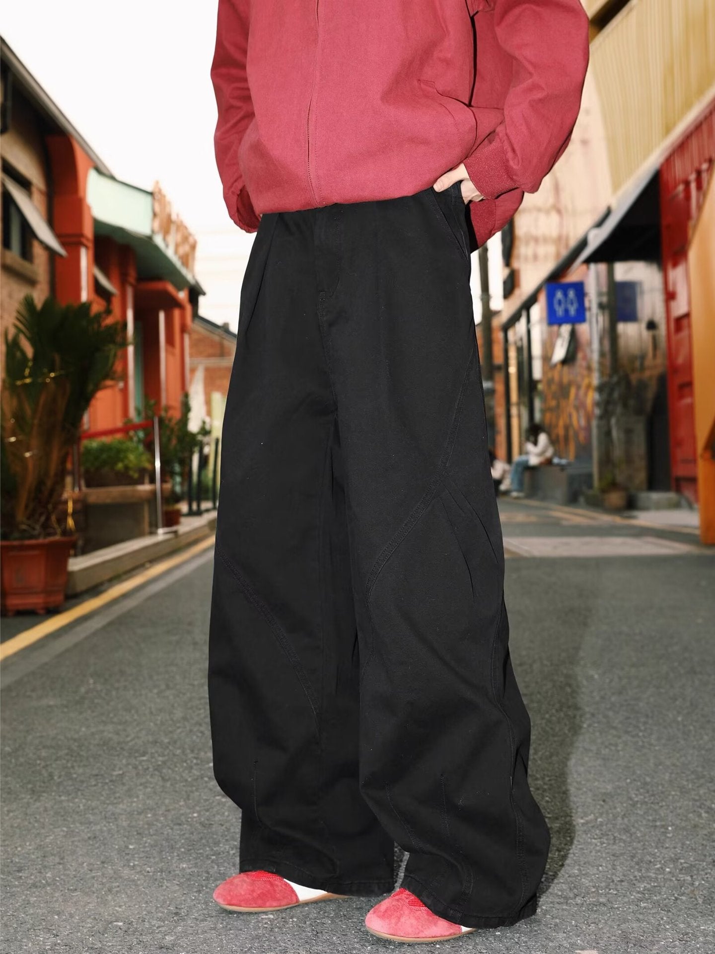 American High Street Pleated Straight Men's Loose All-matching Pants