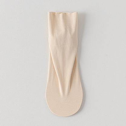 Couple Ice Silk Thigh High Socks Cotton Base Sweat-absorbent