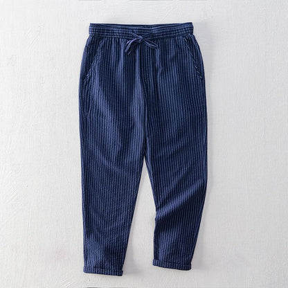 Simple Tether Casual Men's Contrast Color Striped Ankle-length Pants