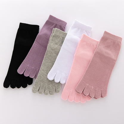 Men's And Women's Pure Cotton Sweat-absorbent Toe Socks