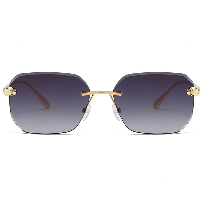Frameless Trimming Leopard Head Sunglasses - X2-Shopping