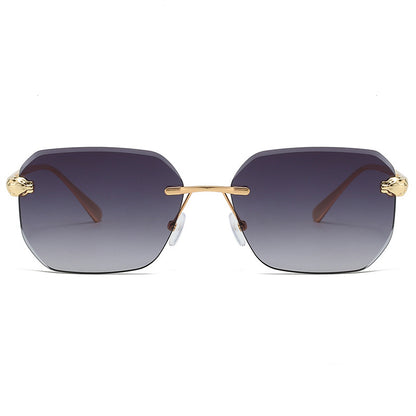 Frameless Trimming Leopard Head Sunglasses - X2-Shopping