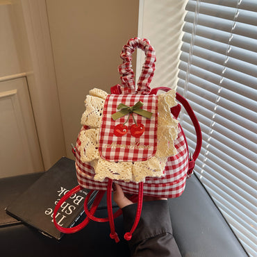 Sweet Lace Mini Checkered Backpack